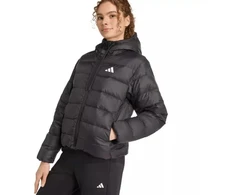 Moteriška adidas Essentials Climawarm lengva pūkinė striukė su gobtuvu Juoda KC1580