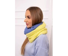 Moteriška dviejų spalvų kaklo mova, kivio ir džinso spalvos