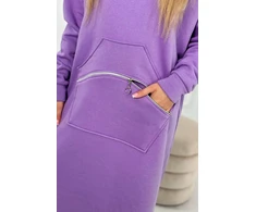 Moteriška izoliuota suknelė su gobtuvu, violetinė