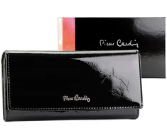 Moteriška juoda lakinė piniginė su skyreliais Pierre Cardin