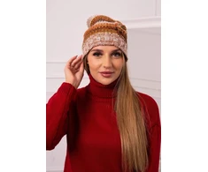 Moteriška kepurė su fliso pamušalu Monika, foksijos ir rusvos spalvos