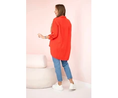 Moteriška medvilninė muilošininė oversize palaidinė, raudonos spalvos
