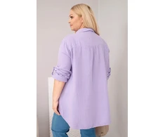 Moteriška mušelininė palaidinė, violetinės spalvos