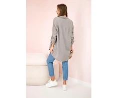 Moteriška muslino palaidinė oversize, kapučino spalvos