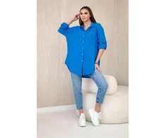 Moteriška oversize muslino palaidinė, turkio spalvos