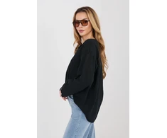 Moteriška palaidinė iš medvilnės su V iškirpte Italy Moda