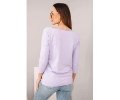 Moteriška palaidinė su valties formos iškirpte, šviesiai violetinė