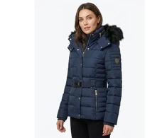 Moteriška pašiltinta parka Geographical Norway, tamsiai mėlyna