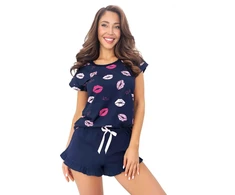 Moteriška pižama Kiss Short, tamsiai mėlyna