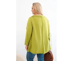 Moteriška Plus Size asimetrinė palaidinė su pariestomis rankovėmis, žalios spalvos