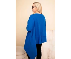 Moteriška Plus Size asimetrinė tunika, safyro mėlynos spalvos