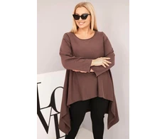 Moteriška Plus Size asimetrinio kirpimo tunika, ruda