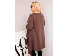 Moteriška Plus Size asimetrinio kirpimo tunika, ruda
