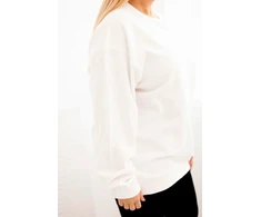 Moteriška Plus Size balta medvilninė palaidinė