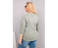 Moteriška Plus Size chaki palaidinė su užrašu „Love You More“
