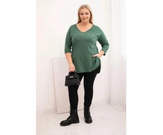 Moteriška Plus Size chaki spalvos palaidinė