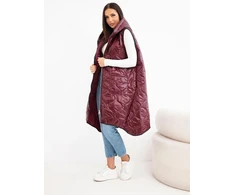 Moteriška Plus Size dygsniuota liemenė su gobtuvu ir užtrauktuku, turkio spalvos