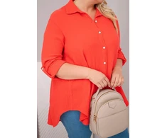 Moteriška Plus Size muslino palaidinė, raudonos spalvos