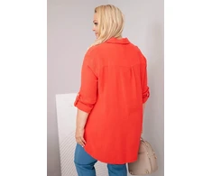 Moteriška Plus Size muslino palaidinė, raudonos spalvos