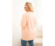 Moteriška Plus Size palaidinė ilgomis rankovėmis, persikinės spalvos