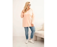 Moteriška Plus Size palaidinė ilgomis rankovėmis, persikinės spalvos