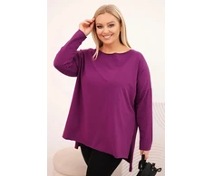 Moteriška Plus Size palaidinė ilgomis rankovėmis, tamsiai violetinė