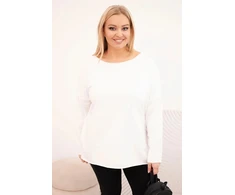 Moteriška Plus Size palaidinė ilgomis rankovėmis, balta