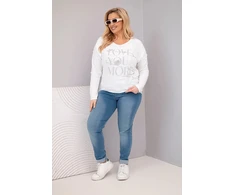 Moteriška Plus Size palaidinė „Love You More“, balta