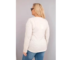 Moteriška Plus Size palaidinė „Love You More“, smėlio spalvos