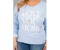 Moteriška Plus Size palaidinė LOVE YOU MORE, mėlynos spalvos