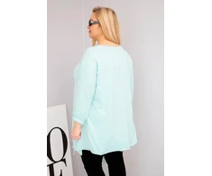 Moteriška Plus Size palaidinė su asimetriniu kirpimu, mėtų spalvos