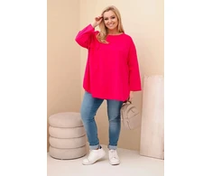 Moteriška Plus Size palaidinė su kišene, fuksijos spalvos