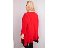 Moteriška Plus Size palaidinė su medvilne, raudonos spalvos
