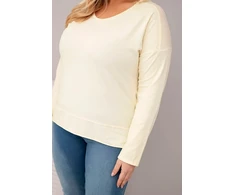 Moteriška Plus Size palaidinė su V formos iškirpte, geltonos spalvos