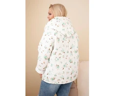 Moteriška Plus Size pavasarinė striukė su gėlių raštu, mėtų spalvos