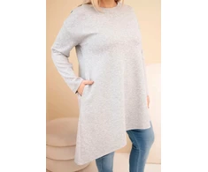 Moteriška Plus Size pilka suknelė ilgomis rankovėmis