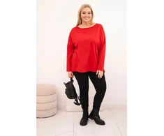 Moteriška Plus Size raudona palaidinė ilgomis rankovėmis