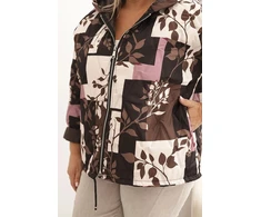 Moteriška Plus Size striukė su gobtuvu, ruda