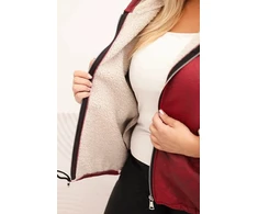 Moteriška Plus Size striukė su gobtuvu, burgundiškos spalvos