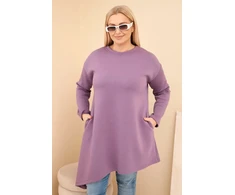 Moteriška Plus Size suknelė iš viskozės, violetinės spalvos