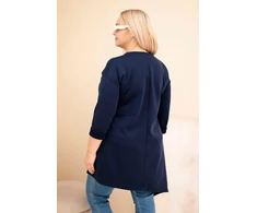 Moteriška Plus Size suknelė iš viskozės, tamsiai mėlyna