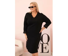 Moteriška Plus Size suknelė juodos spalvos