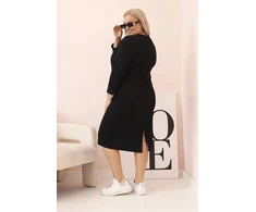 Moteriška Plus Size suknelė juodos spalvos