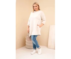 Moteriška Plus Size suknelė, smėlio spalvos