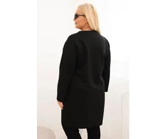 Moteriška Plus Size suknelė su kišene ir 3/4 rankovėmis, juodos spalvos