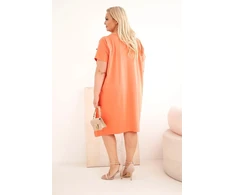 Moteriška Plus Size suknelė su sage, koralinė