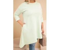 Moteriška Plus Size suknelė su viskoze, mėtų spalvos