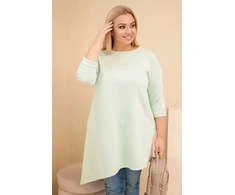 Moteriška Plus Size suknelė su viskoze, mėtų spalvos