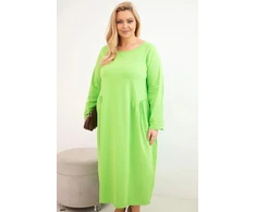 Moteriška Plus Size suknelė, šviesiai žalios spalvos