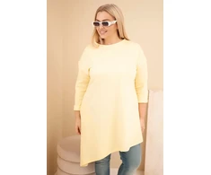 Moteriška Plus Size viskozinė suknelė geltonos spalvos